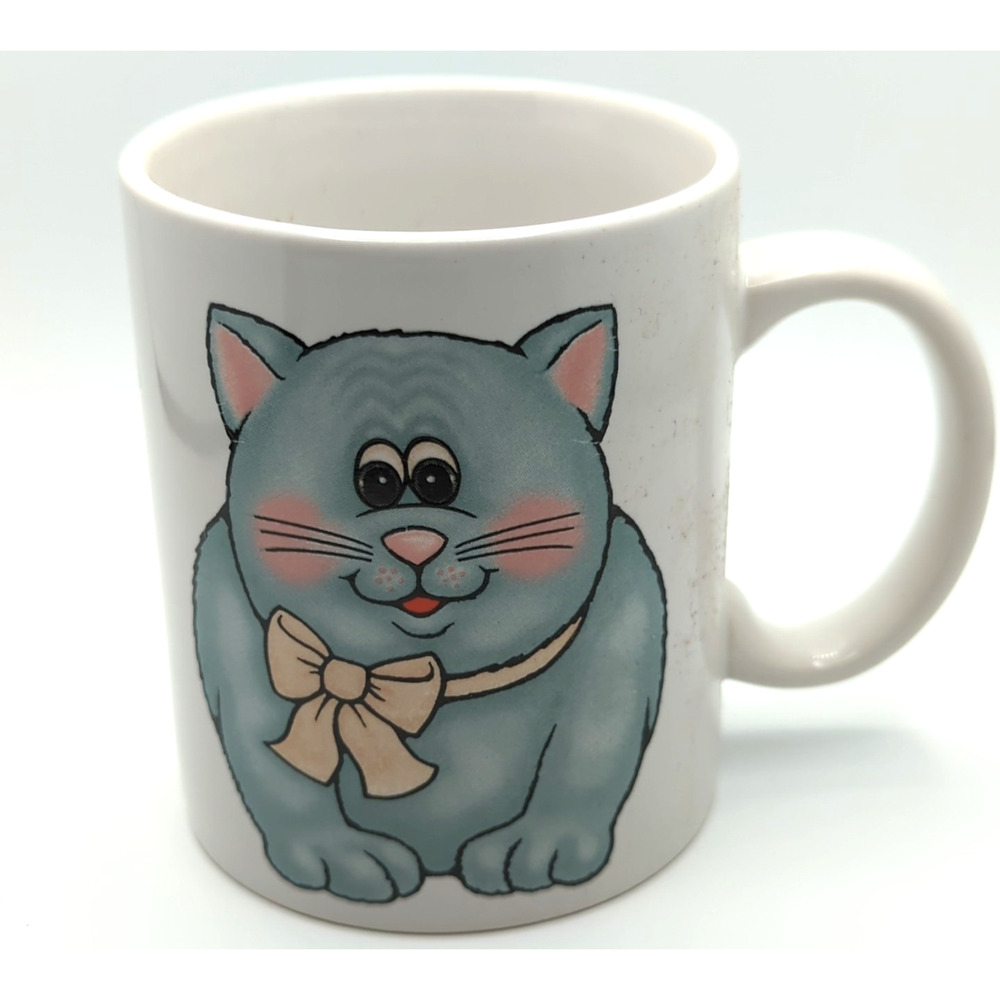 Double Sided Cute Cat 12 oz Mug | cat face/Cat Tail collectible cup